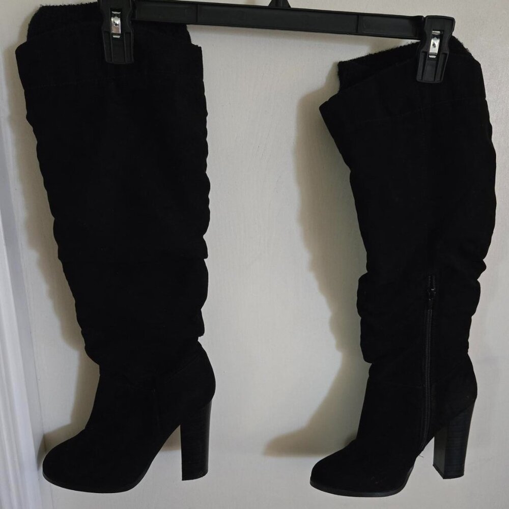 Cupid Over the Knee Tall Black Boots with Heels Women size 7